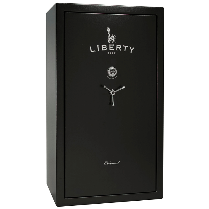 Colonial | 50 | Level 3 Security | 75 Minute Fire Protection | Black Gloss | Chrome Mechanical Lock | 72.5"(H) x 42"(W) x 30.5"(D)