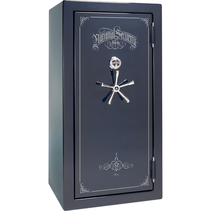 Classic Plus | 25 | Level 7 Security | 110 Minute Fire Protection | Blue Gloss | Chrome Mechanical Lock | 60.5"(H) x 30"(W) x 29"(D)