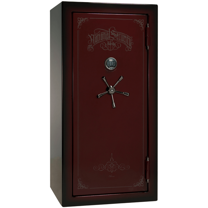 Classic Plus | 25 | Level 7 Security | 110 Minute Fire Protection | Burgundy 2-Tone | Black Electronic Lock | 60.5"(H) x 30"(W) x 29"(D)