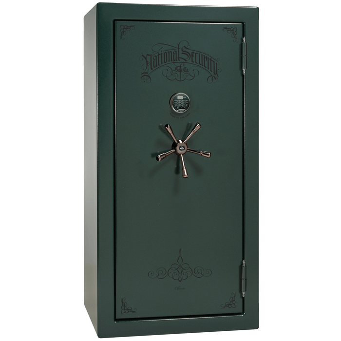 Classic Plus | 25 | Level 7 Security | 110 Minute Fire Protection | Green | Black Electronic Lock | 60.5"(H) x 30"(W) x 29"(D)