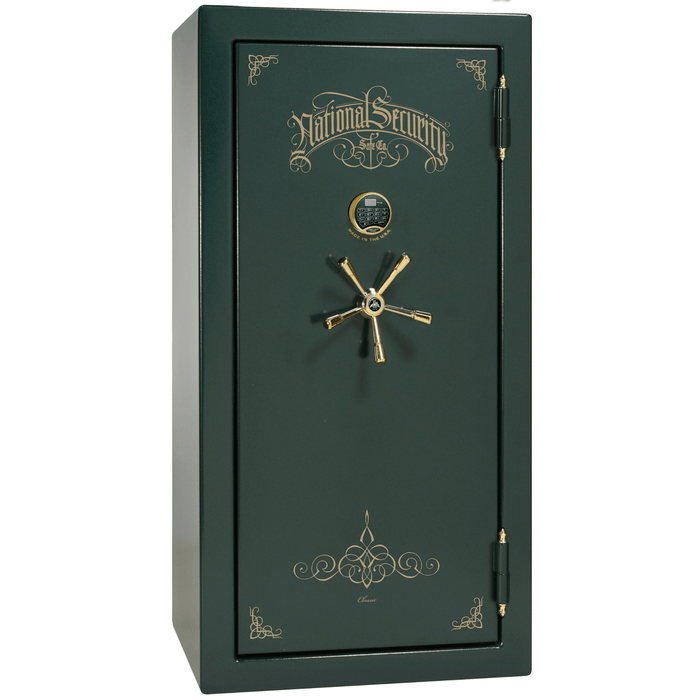 Classic Plus | 25 | Level 7 Security | 110 Minute Fire Protection | Green | Brass Electronic Lock | 60.5"(H) x 30"(W) x 29"(D)