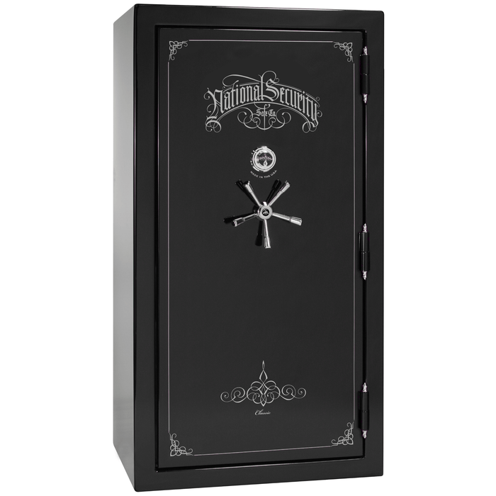 Classic Plus | 40 | Level 7 Security | 110 Minute Fire Protection | Black Gloss | Chrome Mechanical Lock | 65.5"(H) x 36"(W) x 32"(D)