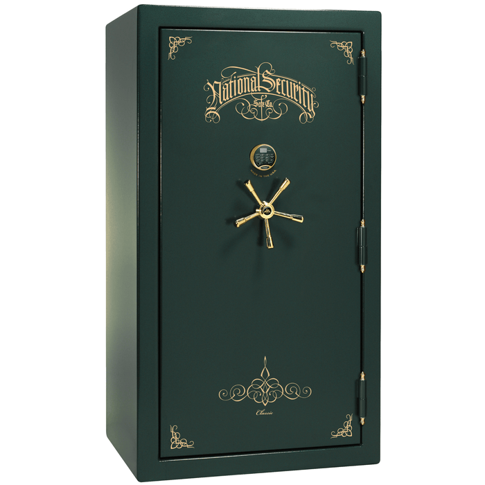 Classic Plus | 40 | Level 7 Security | 110 Minute Fire Protection | Green | Brass Electronic Lock | 65.5"(H) x 36"(W) x 32"(D)