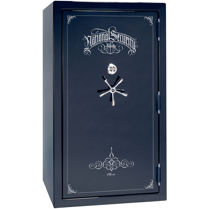 Classic Plus | 50 | Level 7 Security | 110 Minute Fire Protection | Blue Gloss | Chrome Mechanical Lock | 72.5"(H) x 42"(W) x 32"(D)