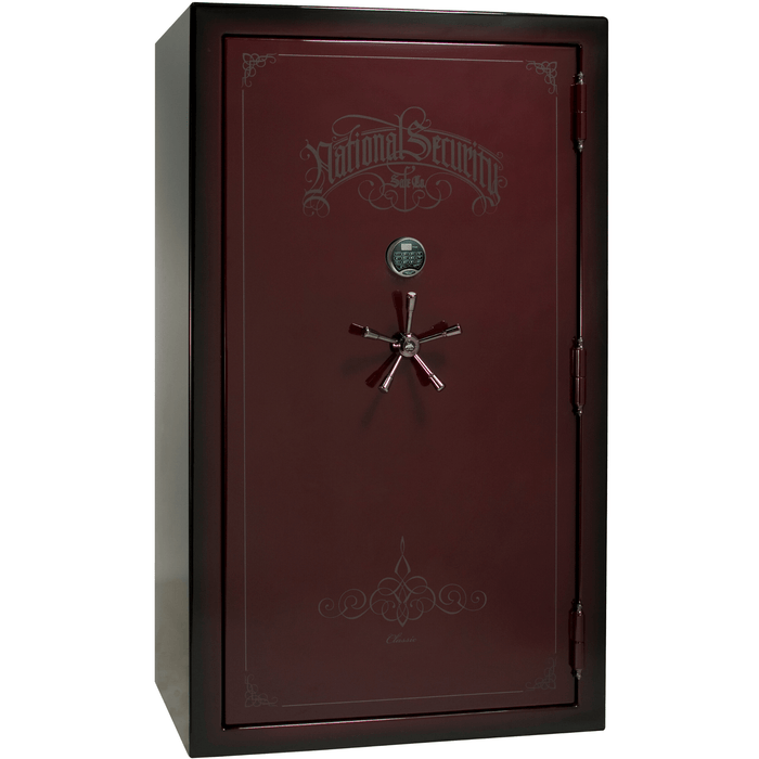 Classic Plus | 50 | Level 7 Security | 110 Minute Fire Protection | Burgundy 2-Tone | Black Electronic Lock | 72.5"(H) x 42"(W) x 32"(D)