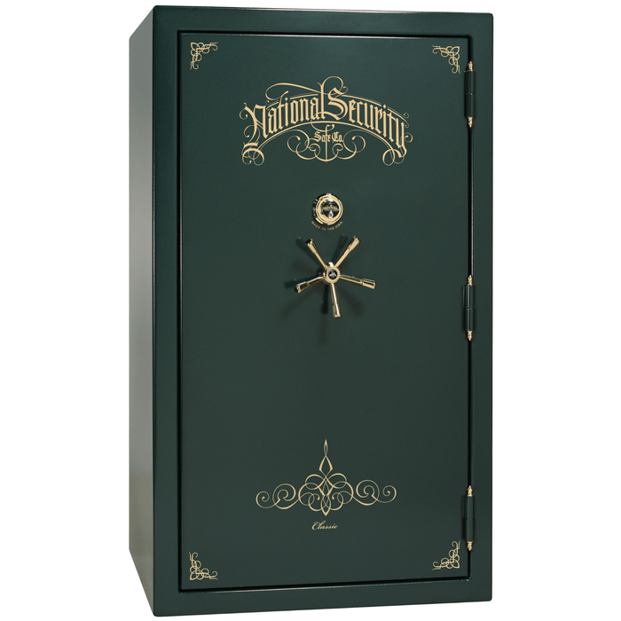 Classic Plus | 50 | Level 7 Security | 110 Minute Fire Protection | Green | Brass Mechanical Lock | 72.5"(H) x 42"(W) x 32"(D)