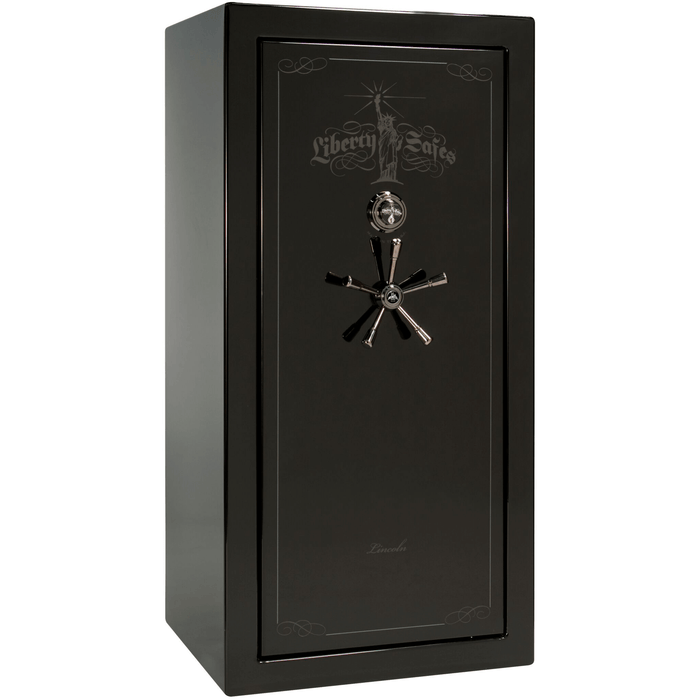 Lincoln | 25 | Level 5 Security | 110 Minute Fire Protection | Black Gloss | Black Mechanical Lock | 60.5"(H) x 30"(W) x 28.5"(D)