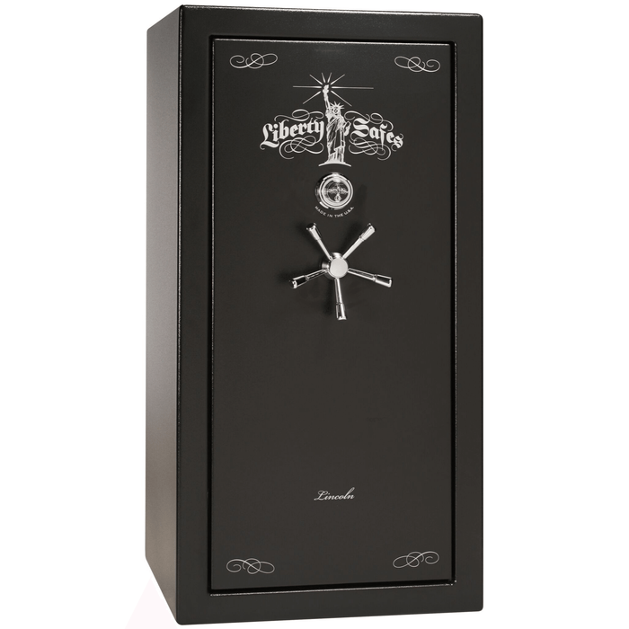 Lincoln | 25 | Level 5 Security | 110 Minute Fire Protection | Black | Chrome Mechanical Lock | 60.5"(H) x 30"(W) x 28.5"(D)