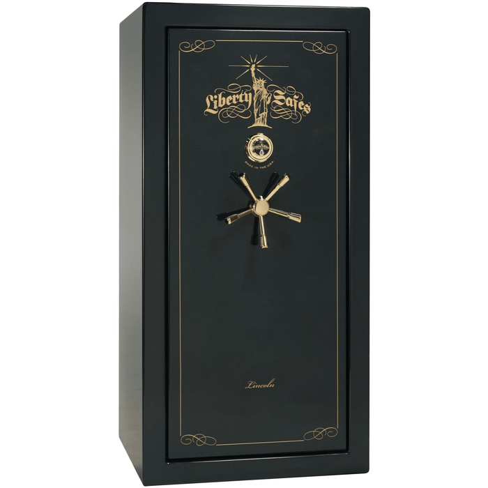 Lincoln | 25 | Level 5 Security | 110 Minute Fire Protection | Green Gloss | Brass Mechanical Lock | 60.5"(H) x 30"(W) x 28.5"(D)