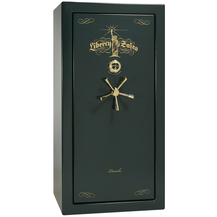 Lincoln | 25 | Level 5 Security | 110 Minute Fire Protection | Green | Brass Mechanical Lock | 60.5"(H) x 30"(W) x 28.5"(D)