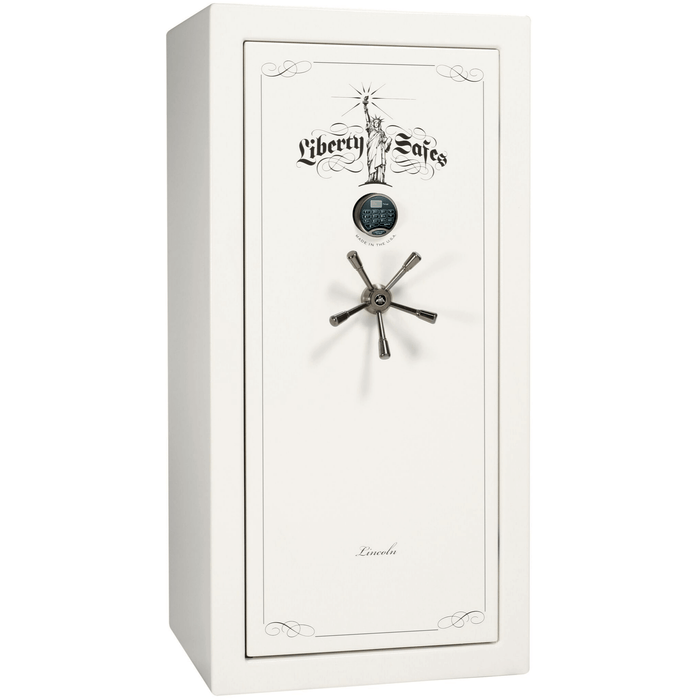 Lincoln | 25 | Level 5 Security | 110 Minute Fire Protection | White Gloss | Black Electronic Lock | 60.5"(H) x 30"(W) x 28.5"(D)