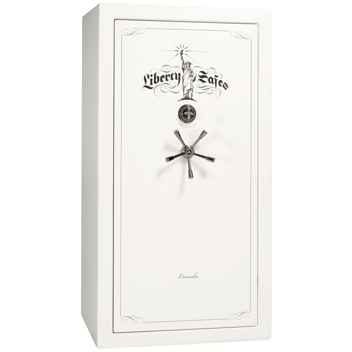 Lincoln | 40 | Level 5 Security | 110 Minute Fire Protection | White Gloss | Black Mechanical Lock | 66.5"(H) x 36"(W) x 32"(D)