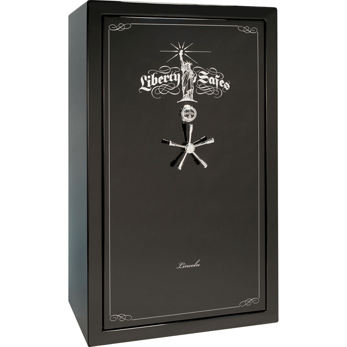 Lincoln | 50 | Level 5 Security | 110 Minute Fire Protection | Black Gloss | Chrome Mechanical Lock | 72.5"(H) x 42"(W) x 32"(D)