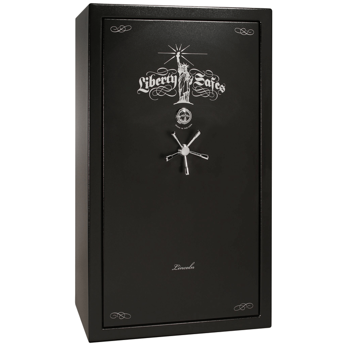 Lincoln | 50 | Level 5 Security | 110 Minute Fire Protection | Black | Chrome Mechanical Lock | 72.5"(H) x 42"(W) x 32"(D)