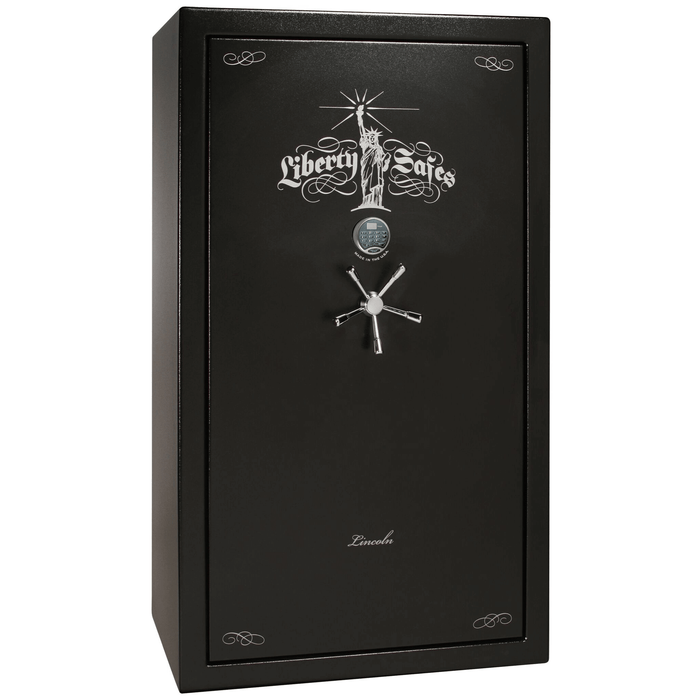 Lincoln | 50 | Level 5 Security | 110 Minute Fire Protection | Black | Chrome Electronic Lock | 72.5"(H) x 42"(W) x 32"(D)