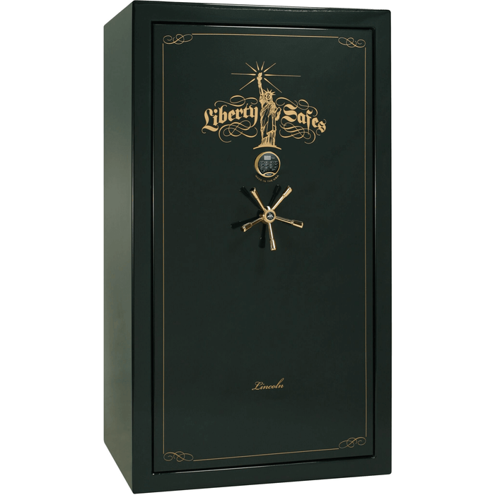 Lincoln | 50 | Level 5 Security | 110 Minute Fire Protection | Green Gloss | Brass Electronic Lock | 72.5"(H) x 42"(W) x 32"(D)