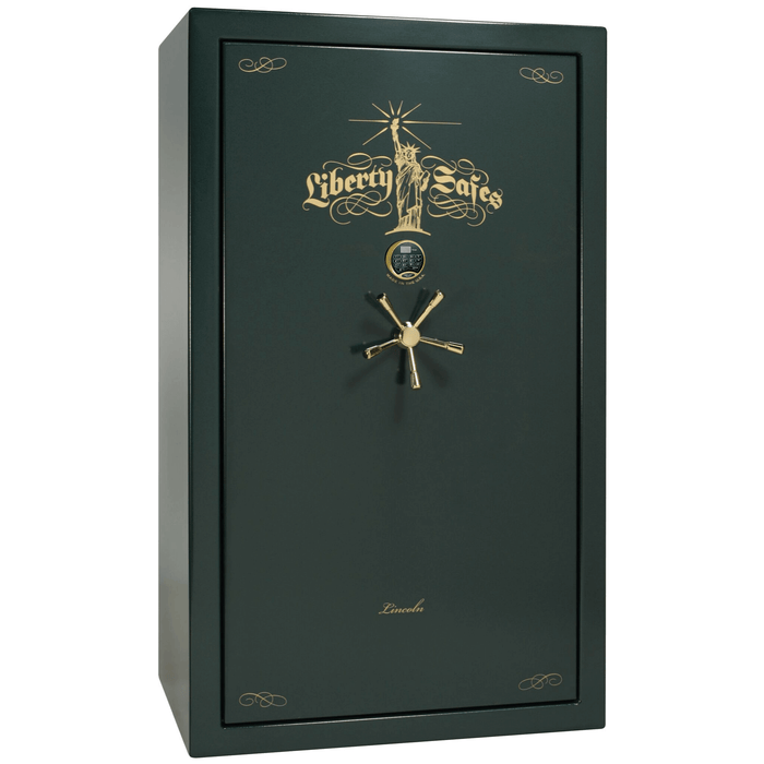 Lincoln | 50 | Level 5 Security | 110 Minute Fire Protection | Green | Brass Electronic Lock | 72.5"(H) x 42"(W) x 32"(D)