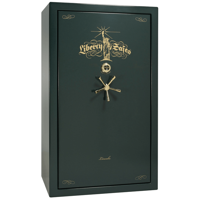 Lincoln | 50 | Level 5 Security | 110 Minute Fire Protection | Green | Brass Mechanical Lock | 72.5"(H) x 42"(W) x 32"(D)