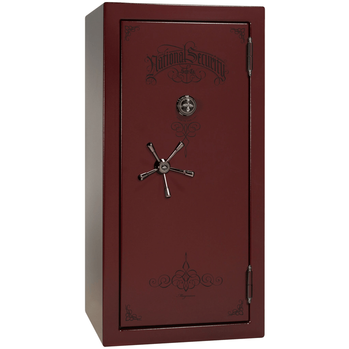 Magnum | 25 | Level 8 Security | 2.5 Hours Fire Protection | Burgundy | Black Mechanical Lock | 60.5"(H) x 30"(W) x 29"(D)