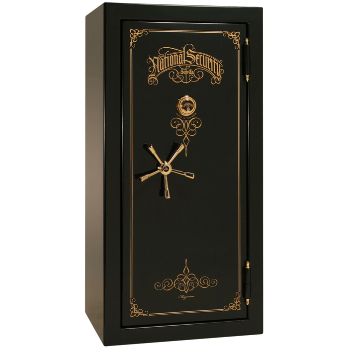 Magnum | 25 | Level 8 Security | 2.5 Hours Fire Protection | Green Gloss | Brass Mechanical Lock | 60.5"(H) x 30"(W) x 29"(D)