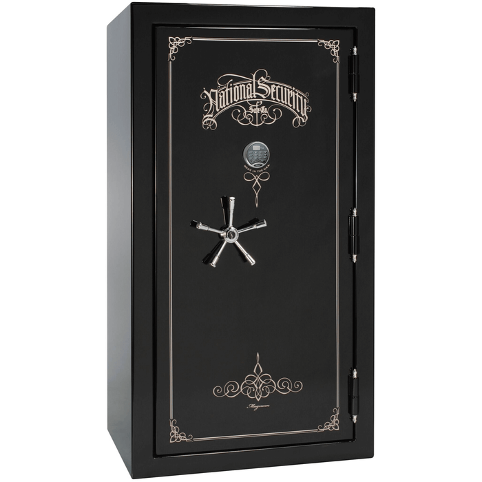 Magnum | 40 | Level 8 Security | 2.5 Hours Fire Protection | Black Gloss | Chrome Electronic Lock | 65.5"(H) x 36"(W) x 32"(D)