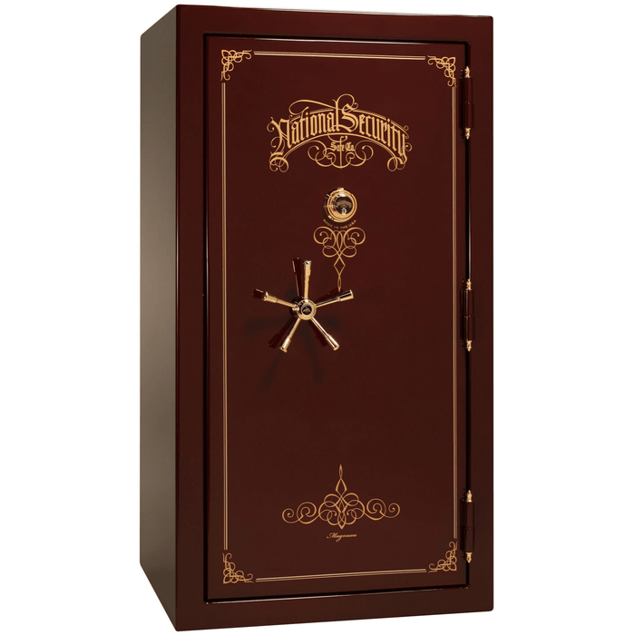 Magnum | 40 | Level 8 Security | 2.5 Hours Fire Protection | Burgundy Gloss | Brass Mechanical Lock | 65.5"(H) x 36"(W) x 32"(D)