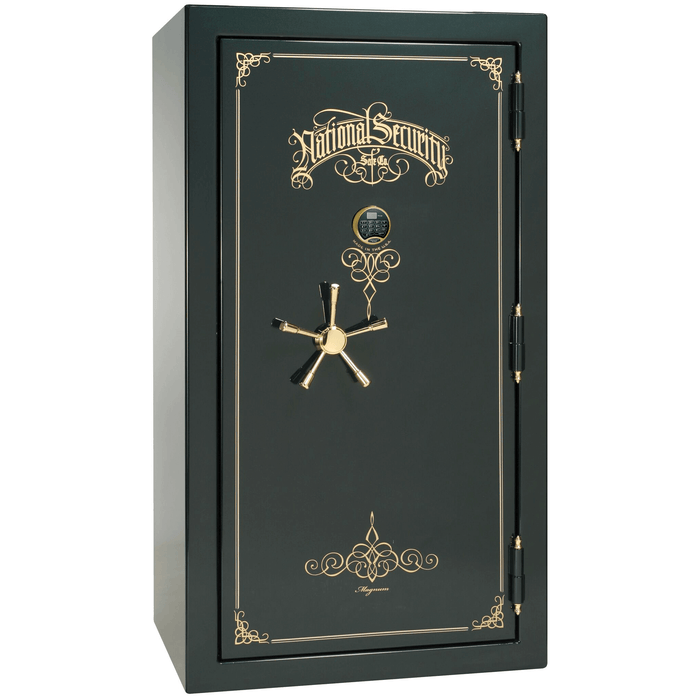 Magnum | 40 | Level 8 Security | 2.5 Hours Fire Protection | Green Gloss | Brass Electronic Lock | 65.5"(H) x 36"(W) x 32"(D)