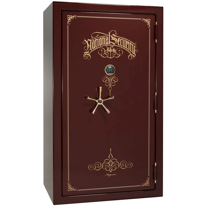 Magnum | 50 | Level 8 Security | 2.5 Hours Fire Protection | Burgundy Gloss | Brass Electronic Lock | 72.5"(H) x 42"(W) x 32"(D)