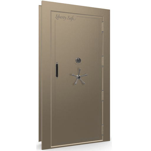 Vault Door Right Outswing | Champagne | Black Electronic Lock | 81-85"(H) x 27-42"(W) x 7-10"(D)