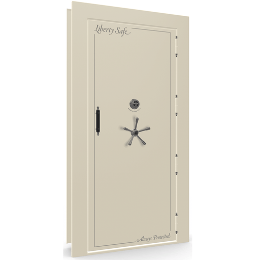 Vault Door Right Outswing | White Gloss | Black Mechanical Lock | 81-85"(H) x 27-42"(W) x 7-10"(D)