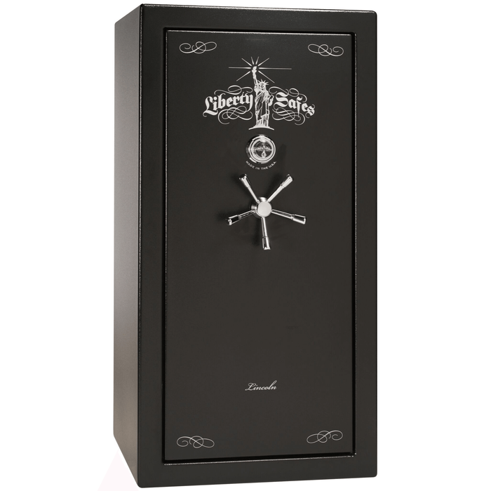 Lincoln Series | Level 5 Security | 110 Minute Fire Protection | 25 | Dimensions: 60.5"(H) x 30"(W) x 28.5"(D) | Black Textured | Mechanical Lock