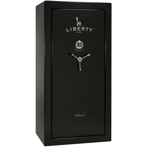 Colonial | 23 | Level 3 Security | 75 Minute Fire Protection | Black Gloss | Chrome Mechanical Lock | 60.5"(H) x 30"(W) x 25"(D)