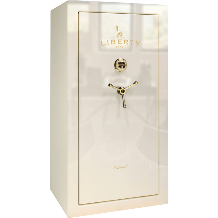 Colonial | 23 | Level 3 Security | 75 Minute Fire Protection | White Gloss | Brass Mechanical Lock | 60.5"(H) x 30"(W) x 25"(D)