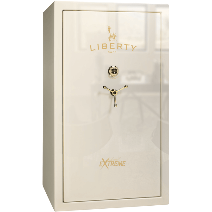 Colonial Extreme | 50 | Level 3 Security | 75 Minute Fire Protection | White Gloss | Brass Mechanical Lock | 72.5"(H) x 42"(W) x 30.5"(D)