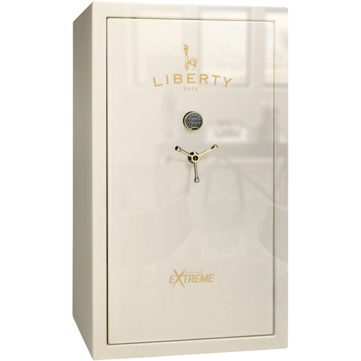 Colonial Extreme | 50 | Level 3 Security | 75 Minute Fire Protection | White Gloss | Brass Electronic Lock | 72.5"(H) x 42"(W) x 30.5"(D)