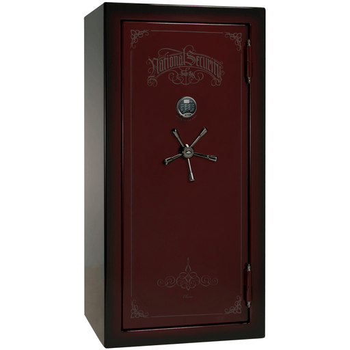 Classic Plus | 25 | Level 7 Security | 110 Minute Fire Protection | Burgundy 2-Tone | Black Electronic Lock | 60.5"(H) x 30"(W) x 29"(D)