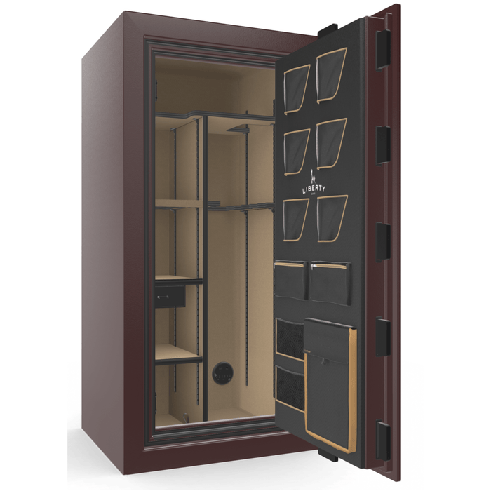 Classic Plus | 25 | Level 7 Security | 110 Minute Fire Protection | Burgundy | Brass Mechanical Lock | 60.5"(H) x 30"(W) x 29"(D)