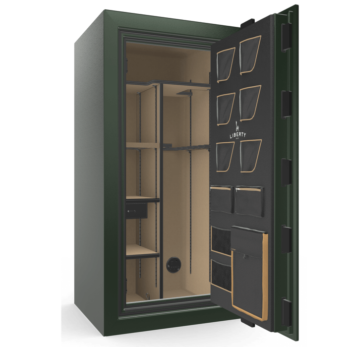 Classic Plus | 25 | Level 7 Security | 110 Minute Fire Protection | Green Gloss | Brass Mechanical Lock | 60.5"(H) x 30"(W) x 29"(D)