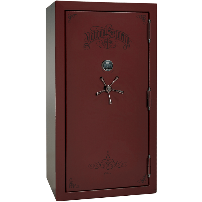 Classic Plus | 40 | Level 7 Security | 110 Minute Fire Protection | Burgundy | Black Electronic Lock | 65.5"(H) x 36"(W) x 32"(D)