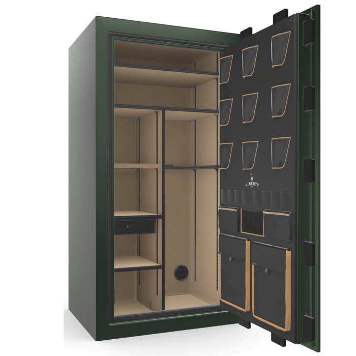 Classic Plus | 40 | Level 7 Security | 110 Minute Fire Protection | Green Gloss | Brass Mechanical Lock | 65.5"(H) x 36"(W) x 32"(D)