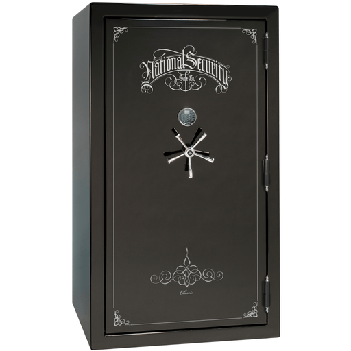 Classic Plus | 50 | Level 7 Security | 110 Minute Fire Protection | Black Gloss | Chrome Electronic Lock | 72.5"(H) x 42"(W) x 32"(D)