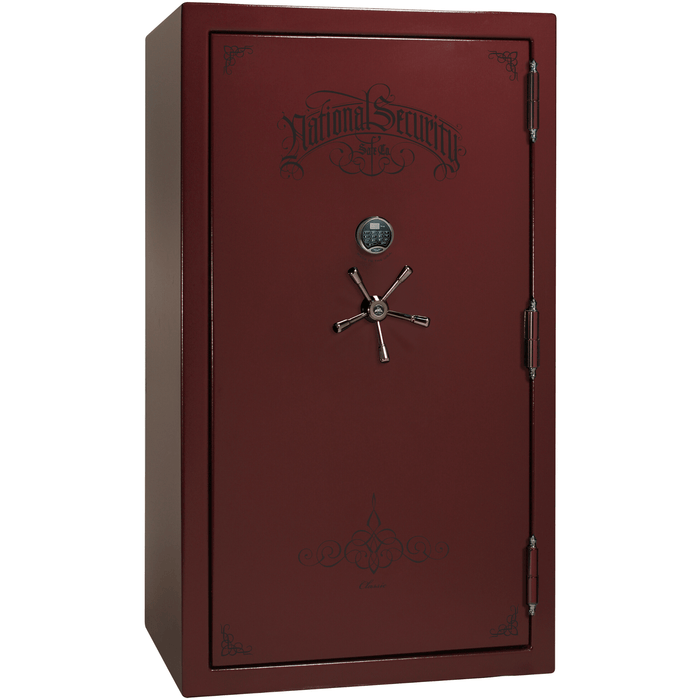 Classic Plus | 50 | Level 7 Security | 110 Minute Fire Protection | Burgundy | Black Electronic Lock | 72.5"(H) x 42"(W) x 32"(D)