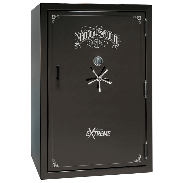 Classic Select Extreme | 60 | Level 6 Security | 90 Minute Fire Protection | Black Gloss | Chrome Electronic Lock | 72.5"(H) x 50"(W) x 32"(D)