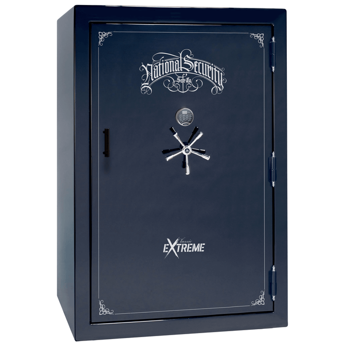 Classic Select Extreme | 60 | Level 6 Security | 90 Minute Fire Protection | Blue Gloss | Chrome Electronic Lock | 72.5"(H) x 50"(W) x 32"(D)