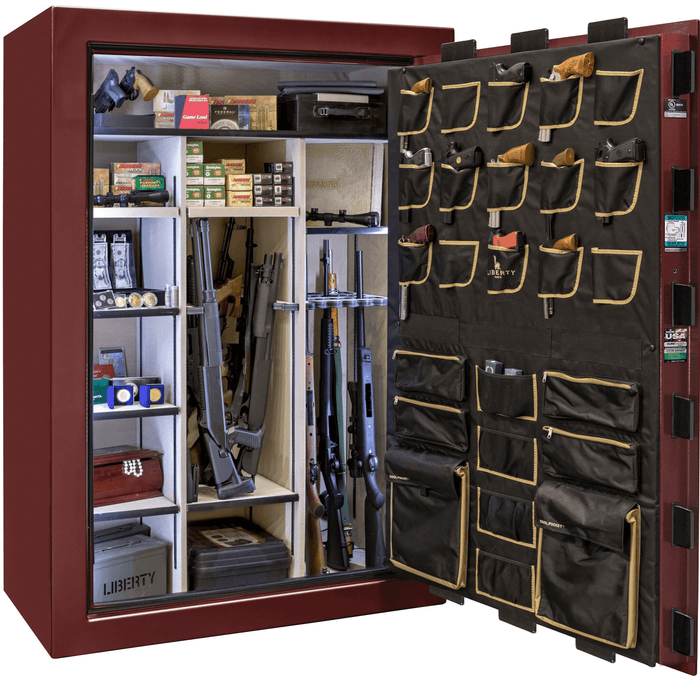 Classic Select Extreme | 60 | Level 6 Security | 90 Minute Fire Protection | Burgundy Gloss | Brass Electronic Lock | 72.5"(H) x 50"(W) x 32"(D)