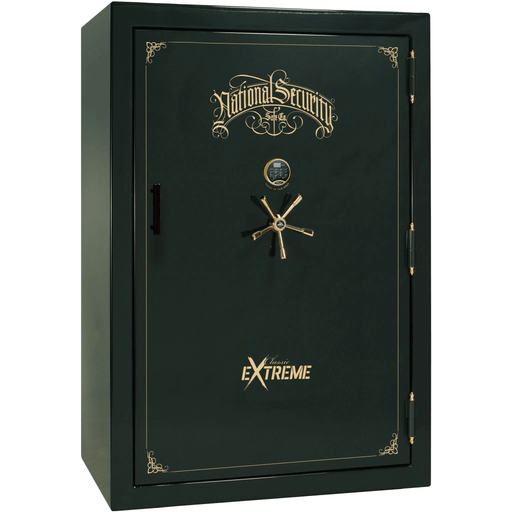 Classic Select Extreme | 60 | Level 6 Security | 90 Minute Fire Protection | Green Gloss | Brass Electronic Lock | 72.5"(H) x 50"(W) x 32"(D)