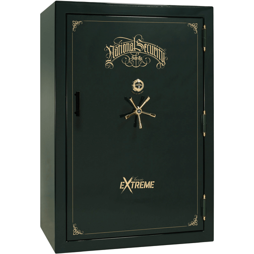 Classic Select Extreme | 60 | Level 6 Security | 90 Minute Fire Protection | Green Gloss | Brass Mechanical Lock | 72.5"(H) x 50"(W) x 32"(D)