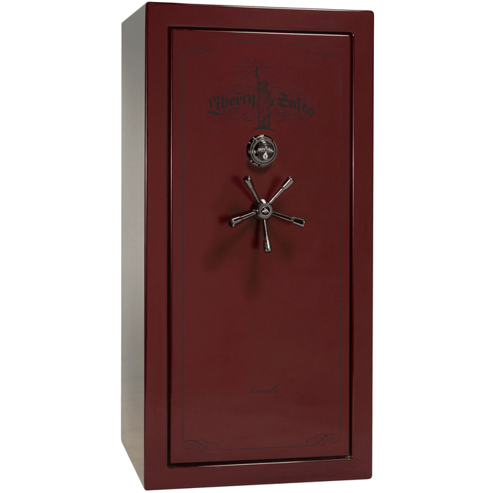 Lincoln | 25 | Level 5 Security | 110 Minute Fire Protection | Burgundy Gloss | Black Mechanical Lock | 60.5"(H) x 30"(W) x 28.5"(D)