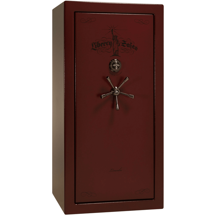 Lincoln | 25 | Level 5 Security | 110 Minute Fire Protection | Burgundy | Black Mechanical Lock | 60.5"(H) x 30"(W) x 28.5"(D)