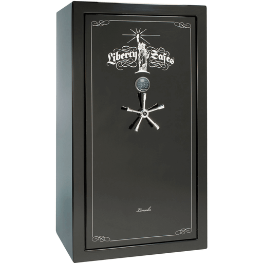 Lincoln | 40 | Level 5 Security | 110 Minute Fire Protection | Black Gloss | Chrome Electronic Lock | 66.5"(H) x 36"(W) x 32"(D)